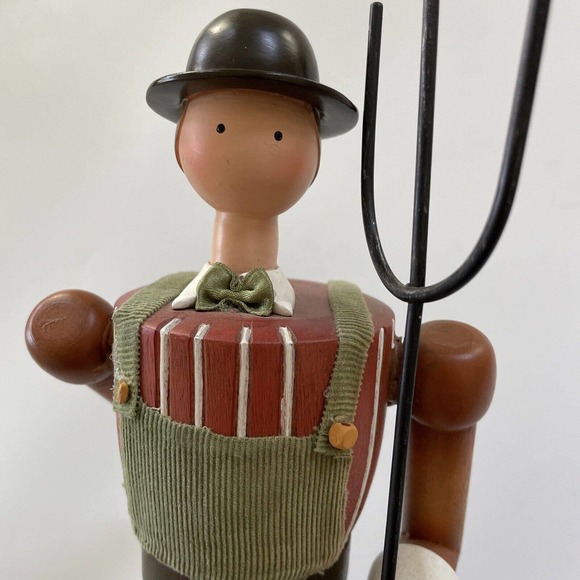 Department 56 Thanksgiving Pilgrim Figurine w/Pitchfork Folk Art Farmhouse Decor - Picture 7 of 14